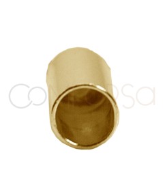 Tubo forrado com argola 4.1 x 6 prata 925 banhada a ouro