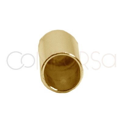 Tubo forrado com argola 2.1 x 6 mm prata 925 banhada a ouro