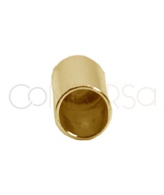 Tubo forrado com argola 2.1 x 6 mm prata 925 banhada a ouro