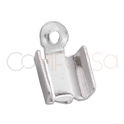 Terminal garra 5x8mm prata 925 banhada a ouro