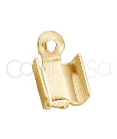 Terminal garra 5x8mm prata 925 banhada a ouro