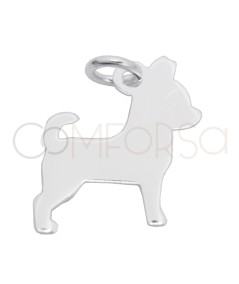 Pingente cão Chihuahua 12 x 15mm prata 925