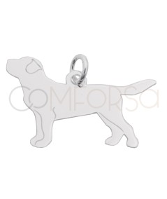 Pingente cão Labrador 23 x 15mm prata 925