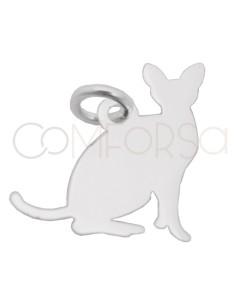 Pingente gato egípcio 15 x 15mm prata 925