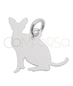 Pingente gato egípcio 15 x 15mm prata 925