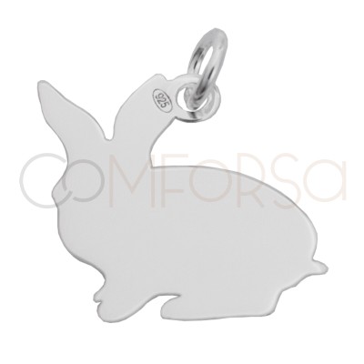 Pingente coelho 15 x 15mm prata 925