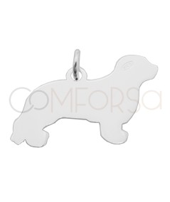 Gravura + Pingente cão Cocker spaniel 24 x 15mm prata 925