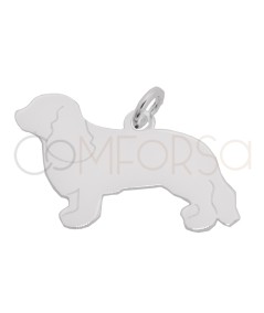 Gravura + Pingente cão Cocker spaniel 24 x 15mm prata 925