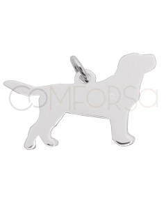 Gravura + Pingente cão Labrador 23 x 15mm prata 925