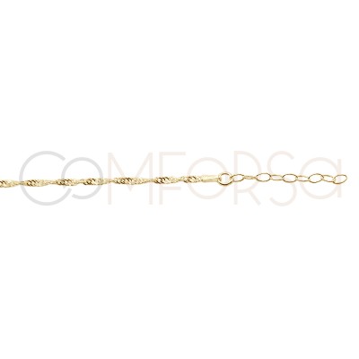 Pulseira Singapore (2.2mm) 15cm + 3cm prata 925