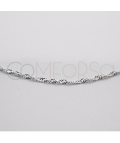 Pulseira Singapore (2.2mm) 15cm + 3cm prata 925