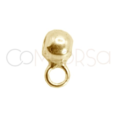 Bola 3mm com argola e silicone prata 925 banhada a ouro