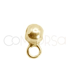 Bola 3mm com argola e silicone prata 925 banhada a ouro