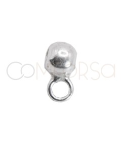 Bola 3mm com argola e silicone prata 925 banhada a ouro