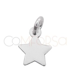 Mini pingente estrela lisa 5mm prata 925