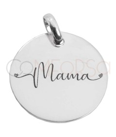 Gravura + Medalha "Mama" 20mm prata 925