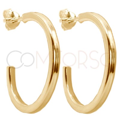 Brincos de argola fio quadrado 25mm prata 925