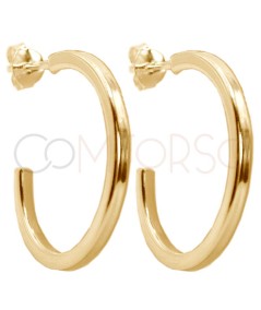 Brincos de argola fio quadrado 25mm prata 925