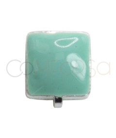 Entremeio mini quadrado esmalte mint 5.5mm prata 925