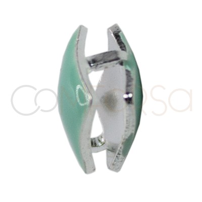 Entremeio mini quadrado esmalte mint 5.5mm prata 925