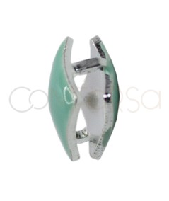 Entremeio mini quadrado esmalte mint 5.5mm prata 925