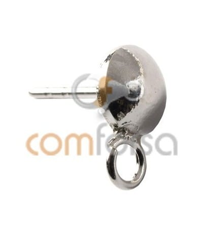 Brinco meia bola com argola 6.5 mm