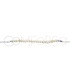 Pulseira de pérolas Peridoto prata 925