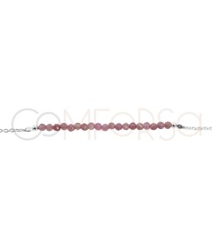 Pulseira de pedras Pink Tourmaline prata 925