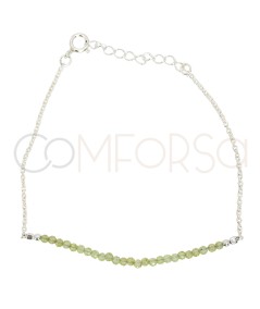 Pulseira de pedras Peridoto prata 925