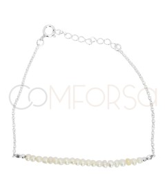 Pulseira de pérolas Peridoto prata 925
