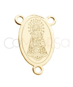 Gravura + Entremeio "Virgen de los Desamparados" 11 x 17mm  prata 925 banhada a ouro