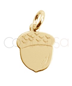 Pingente mini bolota 6 x 10mm prata 925 banhada a ouro