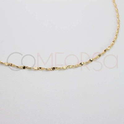 Pulseira twist martelada prata 925 banhada a ouro