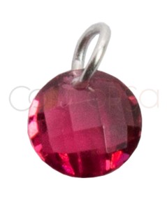 Pingente zircônia flutuante Rosa 6mm prata 925