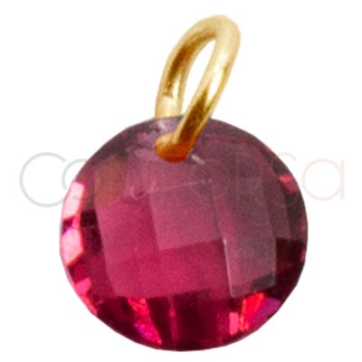 Pingente zircônia flutuante Rosa 6mm prata 925