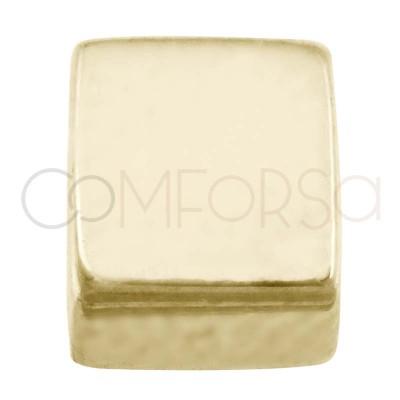 Entremeio cubo de 5 x 5 mm prata 925 banhada a ouro