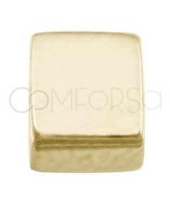 Entremeio cubo de 5 x 5 mm prata 925 banhada a ouro