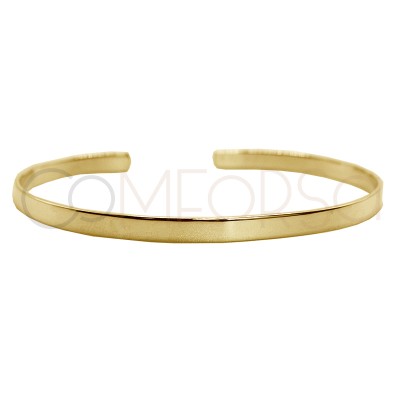 Pulseira plana 63 x 47mm prata 925 banhada a ouro