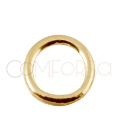 Argola soldada 6,5 mm prata 925banhada a ouro