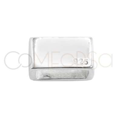 Entremeio cubo retangular 10 x 6mm prata 925