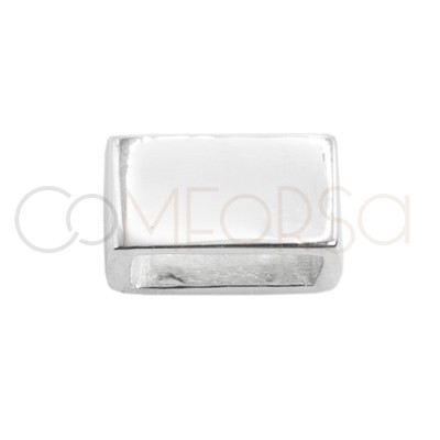 Entremeio cubo retangular 10 x 6mm prata 925