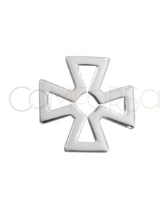 Entremeio cruz grega vazada 10mm prata 925
