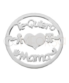 Entremeio "Te quiero mamá" 25mm prata 925