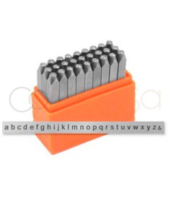 Conjunto de carimbos de metal para carimbar letras minúsculas San Serif 2.5mm