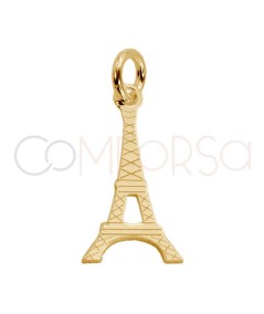 Pingente Torre Eiffel 8 x 16mm prata 925 banhada a ouro