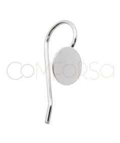 Gancho com disco plano 8mm prata 925