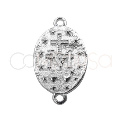 Entremeio medalha Virgem da Milagrosa 16 x 20 mm prata 925