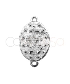 Entremeio medalha Virgem da Milagrosa 16 x 20 mm prata 925