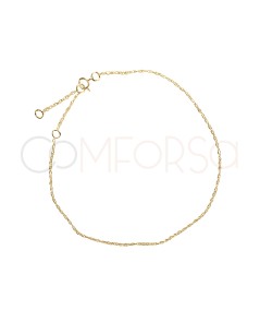 Pulseira Twisted Rope 16 + 4 cm prata 925 banhada a ouro