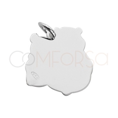 Pingente osos abrazados 12 x 18mm prata 925